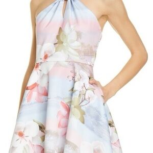 Ted Baker London Strapless Floral Dress - Pink and Blue